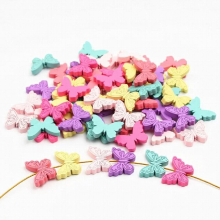 40pcs Engraving Pattern Butterfly Wood Beads For Jewelry Making DIY Craft For Child Lead-Free Beads