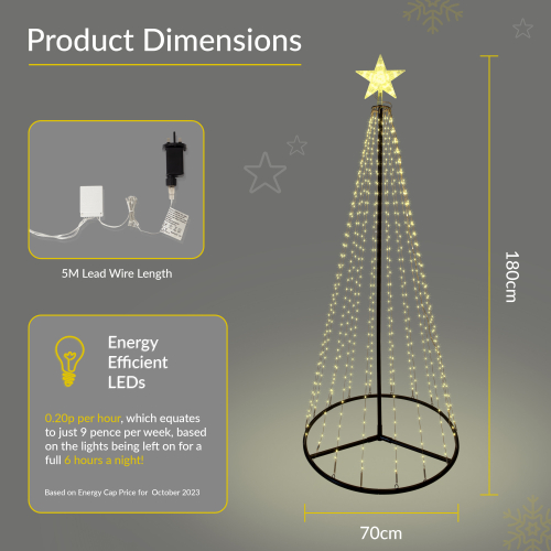 The Christmas Workshop 70619 6FT Outdoor Cone Tree | 573 Micro LED Lights 1