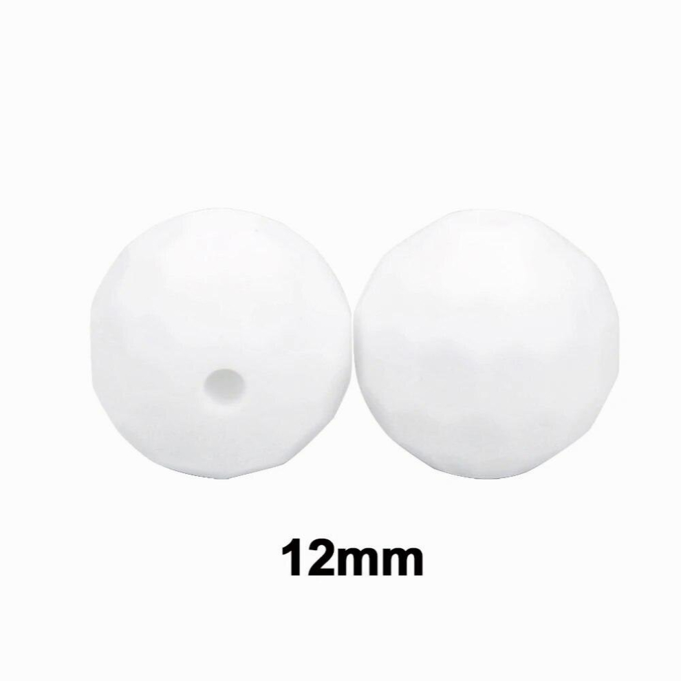Lofca 40pcs 12/15mm Silicone Beads Polyhedron Bpa Silicone Teether Diy Teething Toy Baby Chewable Accessories Baby Teether