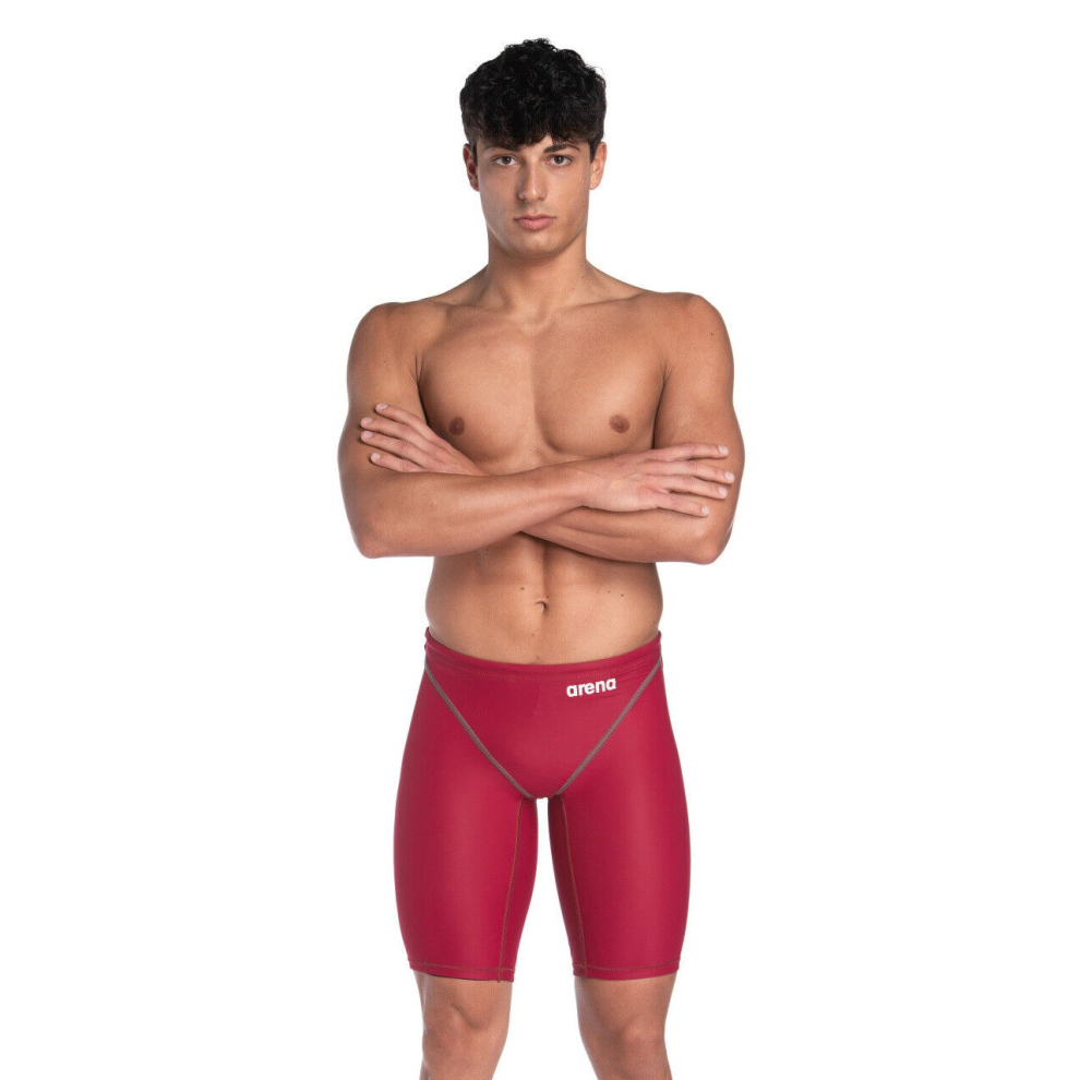 Arena (26) Mens Powerskin Next Jammers Stretch Fit Quick Dry Swim Shorts - Deep Red