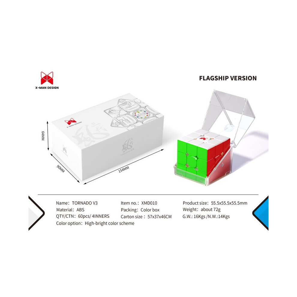 (Flagship version) QiYi X-Man Tornado V3M 3x3 Flagship Version Magnetic Magic Speed Cube