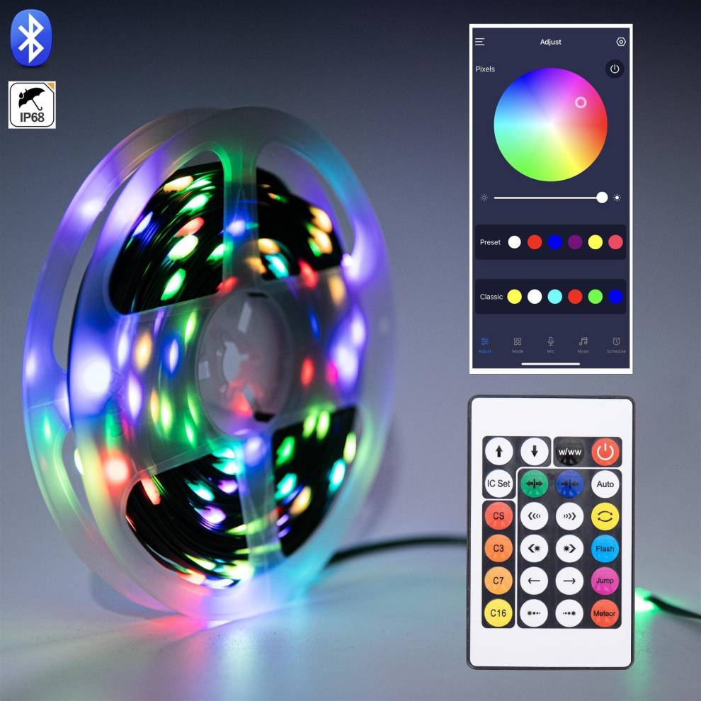 10M Christmas Decor LED Strip Light Battery USB Operated Remote App Controlled