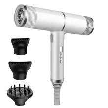 Salon T-Shape Ultra Lightweight Hair Dryer with 3 Nozzles, 294g, 120000 Wind Speed, 3 Heat Levels, Ion, Low-Noise 68dB, Diffuser & Concentrators