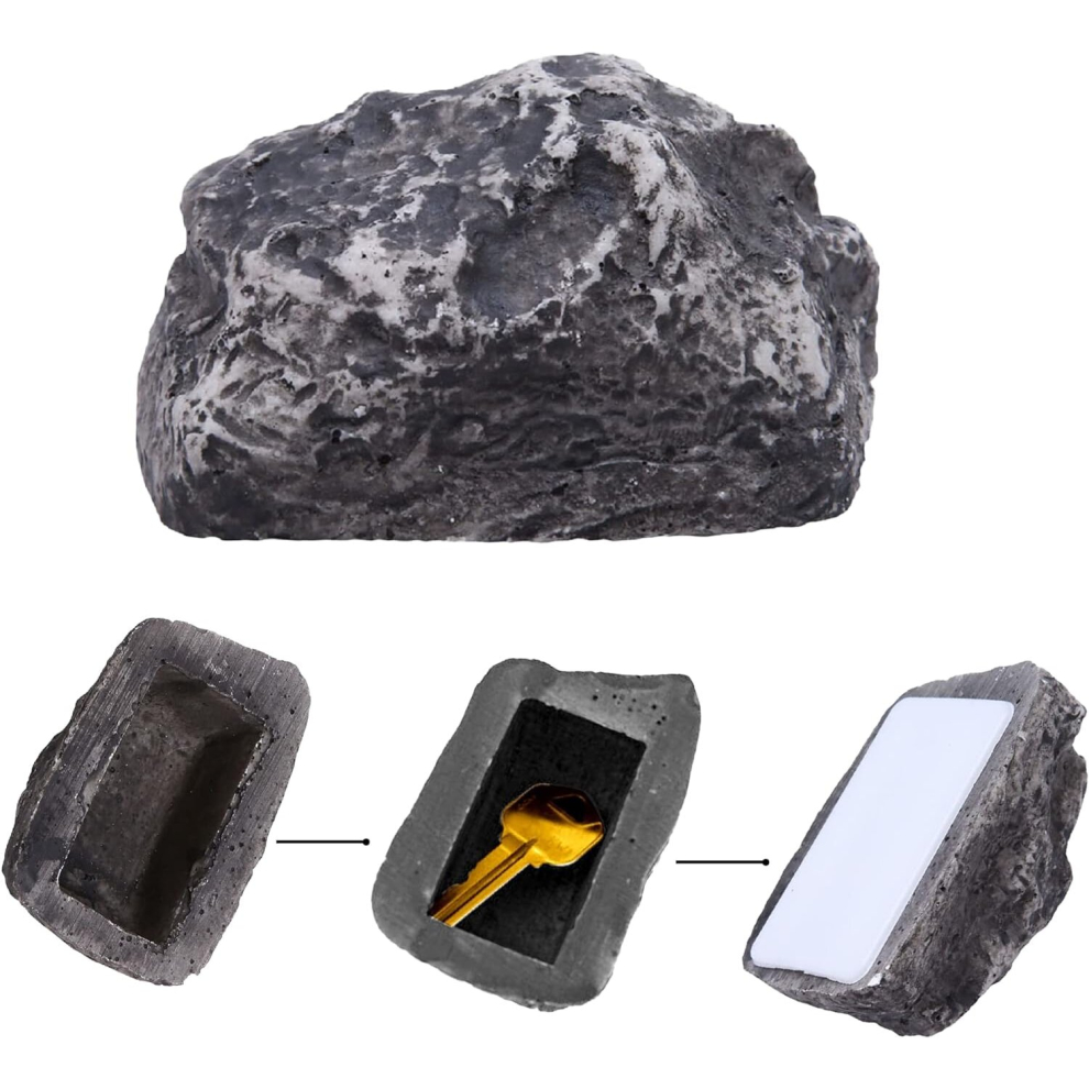 Key Safe Rock, Key Hider Outside Waterproof Key Stone for Garden