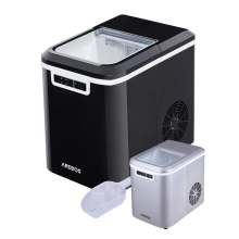 AREBOS Ice Cube Maker | 12 kg / 24 h | 10-15 minutes production time | 2 ice cube sizes | 2.2 liter water tank |quiet | self-cleaning function| black