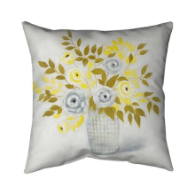 26 x 26 in. Blue & Yellow Flowers In A Vase-Double Sided Print Indoor Pillow