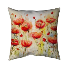 20 x 20 in. Red Flowers Garden-Double Sided Print Indoor Pillow