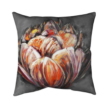 20 x 20 in. Double & Abstract Orange Tulip-Double Sided Print Indoor Pillow