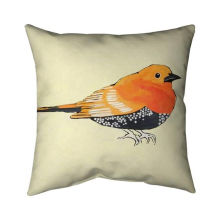 26 x 26 in. Little Orange Bird Illustration-Double Sided Print Indoor Pillow