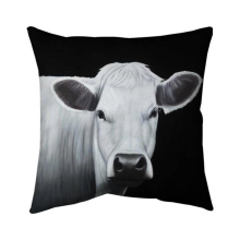 20 x 20 in. White Cow-Double Sided Print Indoor Pillow