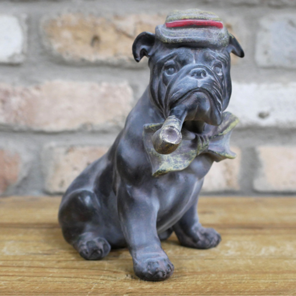 Gifts Direct 2 U Bulldog Ornament Home Decor Resin Smoke Pipe Figurine Maximalist Gift