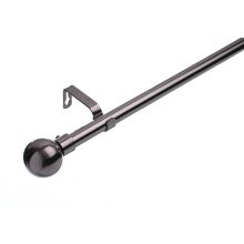 (210 - 320 cm, Black Nickel (Ball)) 19 mm Extendable Metal Curtain Poles Antiqe Brass,Copper, Silver & Black Color