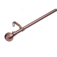 (120 - 210 cm, Antique Copper (Ball)) 19 mm Extendable Metal Curtain Poles Antiqe Brass,Copper, Silver & Black Color