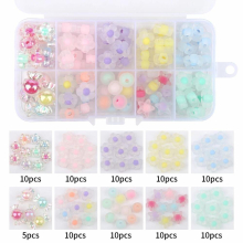 Mixed Candy Acrylic Beads Jewelry Making Kits Flower Star Loose Spacer Beads for Kids Girl Bracelet Necklace Diy Kits Set