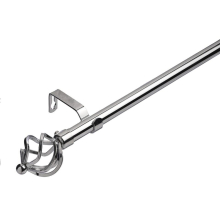 (120 - 210 cm, Chrome (Cage)) 19 mm Extendable Metal Curtain Poles Antiqe Brass,Copper, Silver & Black Color