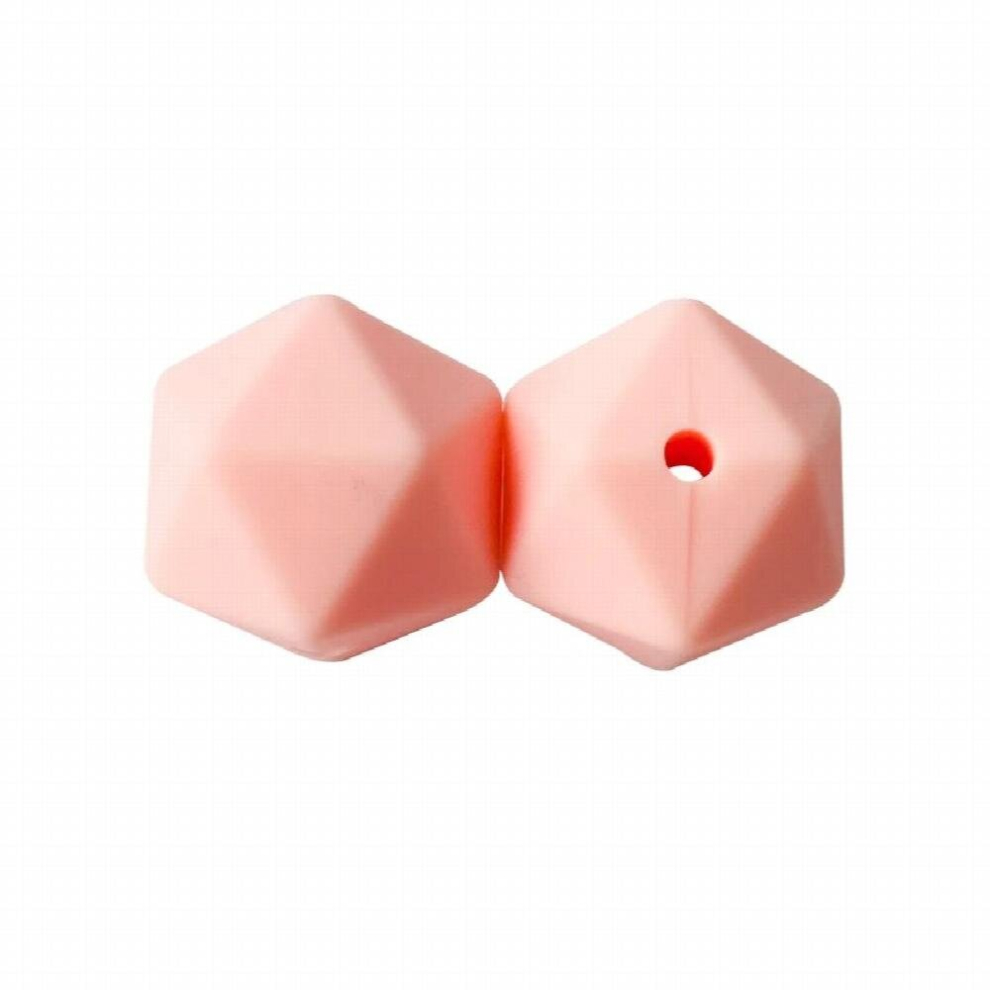 10Pc 14Mm Silicone Beads Hexagon Bpa Silicone Teether Diy Teething Toy Baby Chewable Accessories Baby Teether Multicoloured