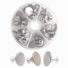 One Box of 27 Sets Jean Button Replacements Kit W/ Rivets 14mm and 17mm (3 Colors)