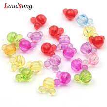 50pcs Colorful Mouse Head Loose Round Beads 11x12mm Acrylic Spacer Beads For Jewelry Making Children Necklace Diy Accessories