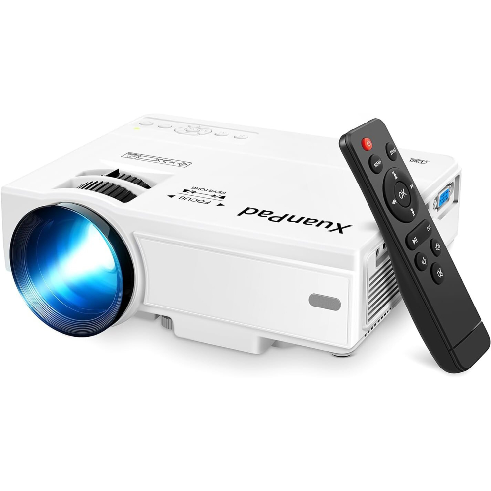 Bokstore (11000L) Xuanpad 1080P Projector - 5G Wifi, Bluetooth, 4K Support, Keystone Correction, Mini With Screen