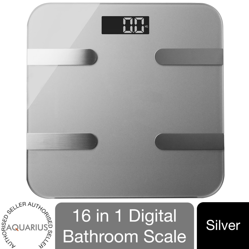 Aquarius 16 in 1 Health Smart Body Analysis Weighing Scale, Silver