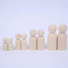 20pcs/lot DIY Natural Colror Wood Beads Boys Girls Shape Loose Wooden Beads Children Graffiti Wood Toys Size 35mm 43mm 53mm 65mm