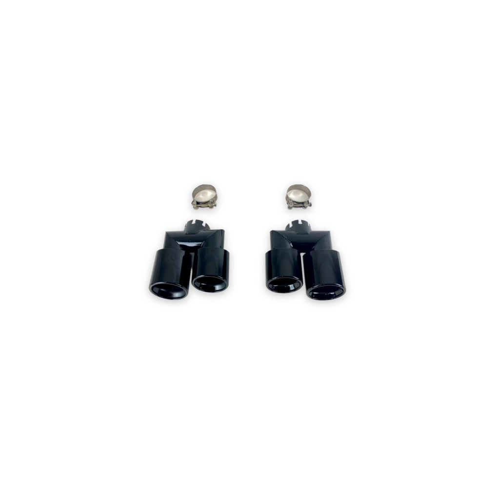 Land Rover Defender Exhaust Tips (2020 -) Black 5060468078626