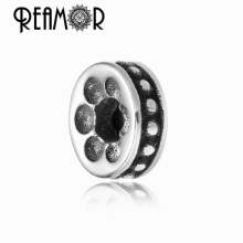 316L Stainless Steel Basic Round Spacer Charm European Style Beads For Men DIY Bracelet Jewelry Findings