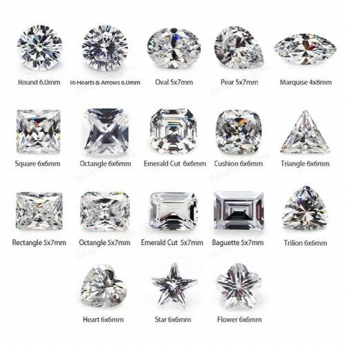 18 Different Shape 5A CZ Cubic Zircoia Stone Set