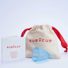 (Blue) Ruby Cup Menstrual Cup (Medium) 4 Colours - Including 1x Donation