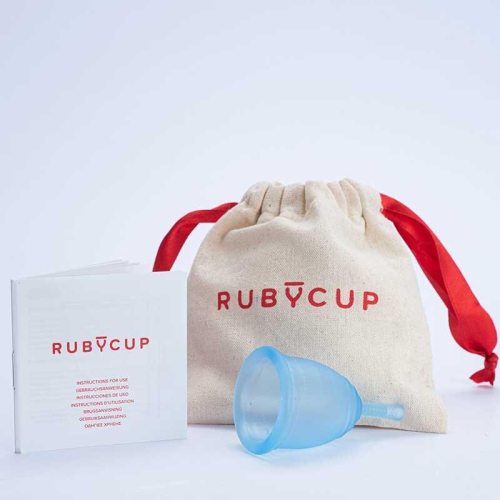 (Blue) Ruby Cup Menstrual Cup (Medium) 4 Colours - Including 1x Donation