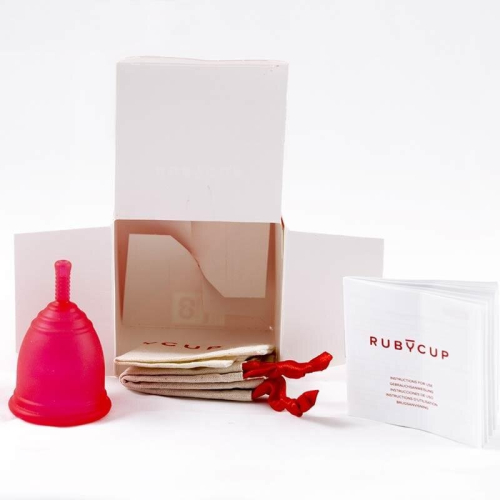 (Blue) Ruby Cup Menstrual Cup (Medium) 4 Colours - Including 1x Donation 2