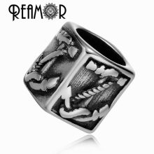 316L Stainless steel Anchor Big Hole Beads European Charm Beads for Jewelry Making DIY Men Bracelet