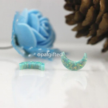 (2pcs/lot)Free 8*11mm Tiny half moon shape opal Synthetic op17/op06/op03 Opal moon for necklace with