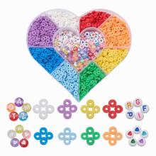 Children Beads Educational Toys 9 Grids Acrylic Bead Soft Clay Bead Letters Bead Love Loose Beads For DIY Jewelry Earring Making