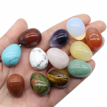 16*22MM Natural Stone Egg shaped Amethyst Rose Quartz Agate Crystal Massage Accessory Minerale Gemstone Reiki Home Decoration