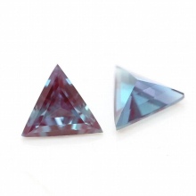 High Synthetic Alexandrite Sharp Bottomed 5x5mm Triangle Stairs Cut Shining Change Sapphire Gemstone