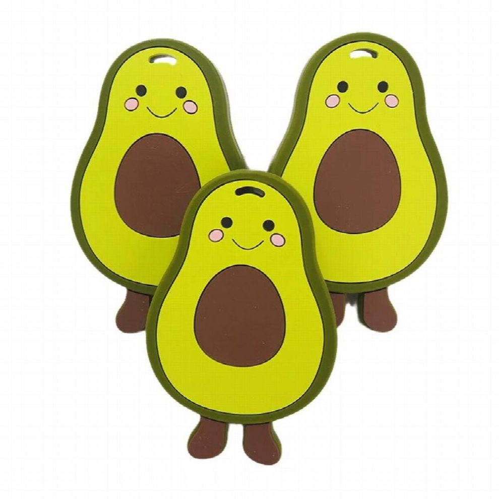 Chenkai 10Pcs Silicone Avocado Teether Food Pacifier Dummy Teething Diy Infant Smoothing Sensory Bite Toy Accessories Gift Multicoloured