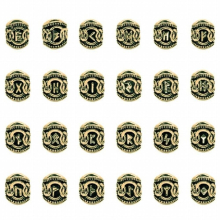 24x Viking-Rune Alphabet Character Beads Beard Bead for Men Loose Spacer Bead