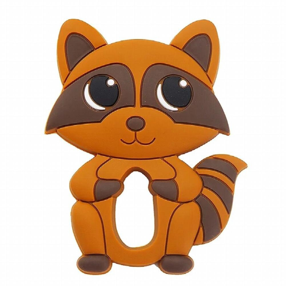 Chenkai 10PCS Silicone Raccoon Teether Smoothing Cartoon Pacifier For Baby Sensory Nursing Necklace Bracelet Jewelry Accessories