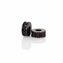 Round spacers charms/micro pave bead/Mens bracelet accessories Cubic Zirconia CZ space beads with CZ