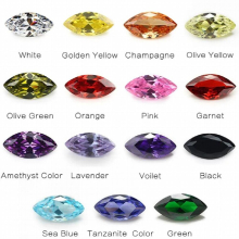 15pcs CZ Stones 1pcs Per Colors Loose Cubic Zirconia Stone Size 4x8~6x12mm Marquise Shape Synthetic Gems