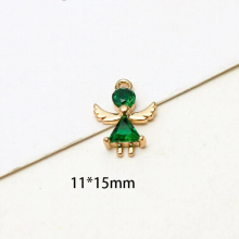1pcs Micro-set Zircon Jewelry Accessories Angel Ballet Girl Pendant Copper Gold-plate Pendant Earrings Diy Materials Charms