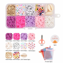 Polymer Clay Beads Acrylic Mix Jewelry Making Kits Soft Pottery Spacer ?Beads For DIY Kids Bracelets Necklace Christmas