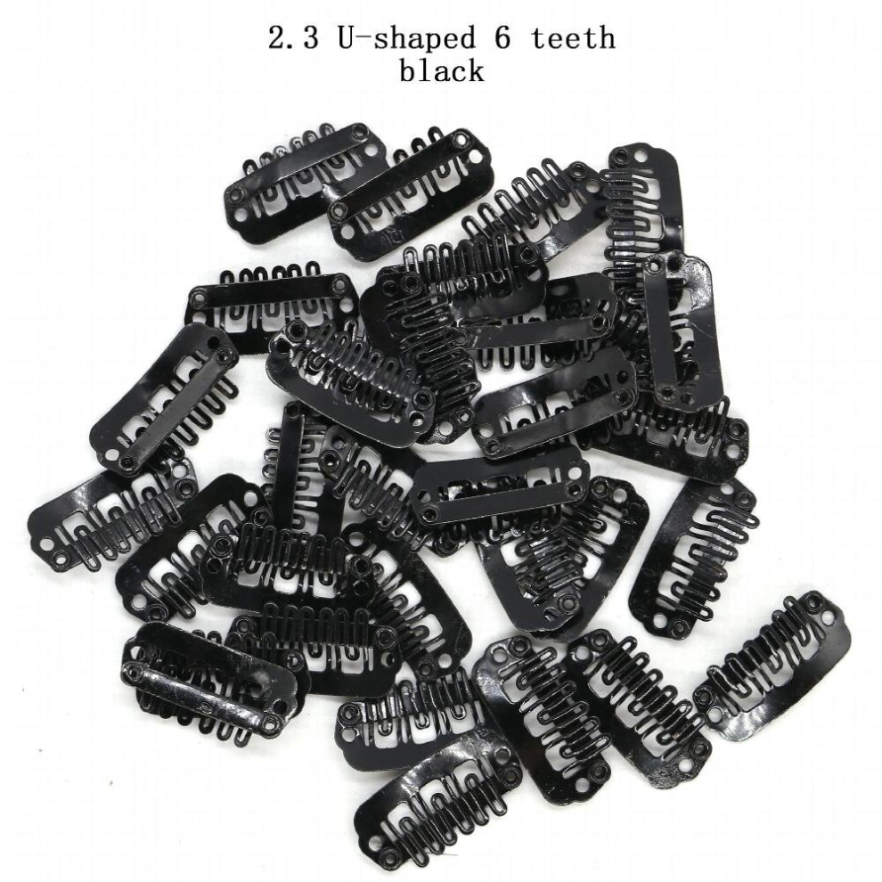 Unisex 20Pcs/Lot Clip In Hair Extension Wig Clips For Human Hair Bangs Snap Hair Clips For Extensions Metal Comb For Closure