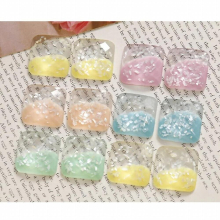 50pcs 20*20mm Glitter Colorful Flatback Jewelry Beading Material Ornament Accessories Patch Sticker Geometry Square