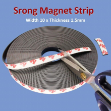 10 x1.5mm strong magnet strip self adhesive flexible magnetic tape rubber magnet tape