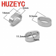 10pcs/Lot 316L Stainless Steel Large Hole Spacer Beads for Leather Cord Bracelet DIY Jewelry Making Men Slide Charms Accessories