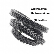 1 Meter 12x6mm 9x4mm Brown Flat Braided PU Leather Cords for DIY Leather Bracelet Jewelry Making Findings