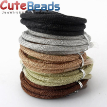 1M / Batch 6.0mm Multi-color Mesh Metal Line Plastic Hollow Tube Threading Fixed Shape DIY Bracelet Jewelry Making
