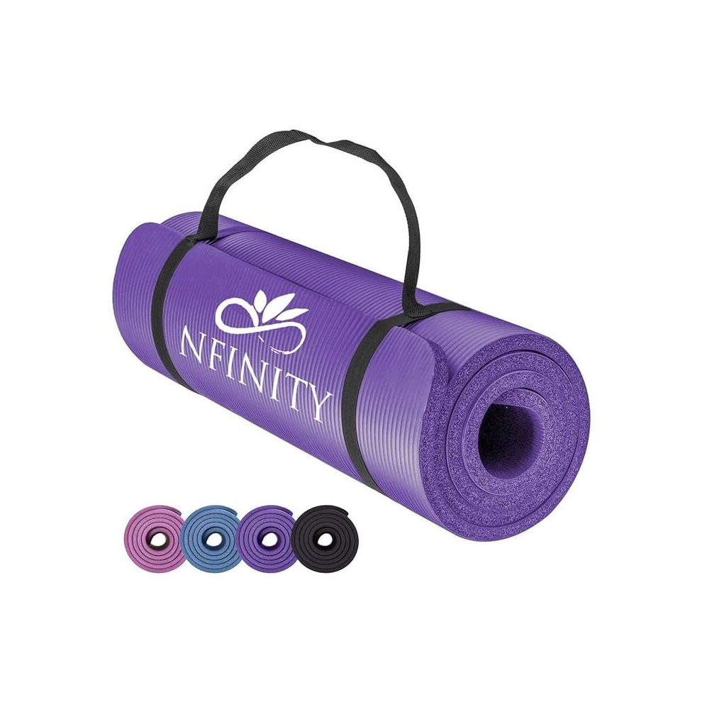 (PURPLE) NBR Yoga Mat Exercise Fitness foam Extra Thick 